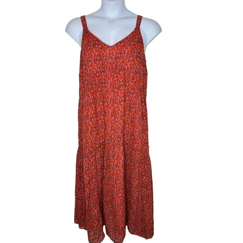 Joie Womens Maxi Dress Large Flowy Tiered Boho Peasant Cottagecore Resort Cotton